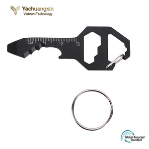Llavero multifunción con abridor de botellas y regla para acampar al aire libre, herramienta multihusillo de bolsillo EDC de aleación de aluminio, 1 unidad - Product Image 6