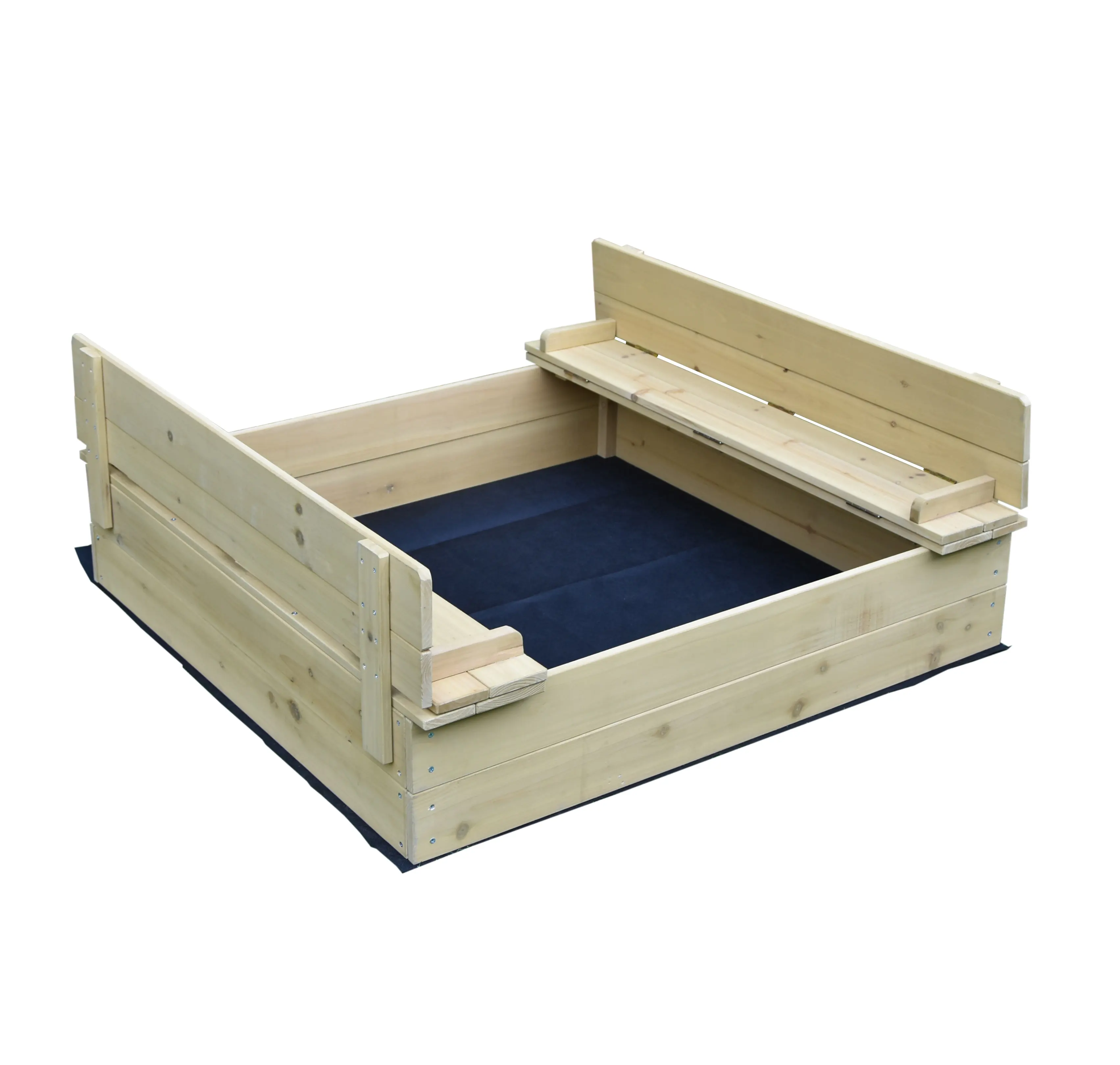 Sandbox pieghevole in legno massello naturale per bambini sandpit