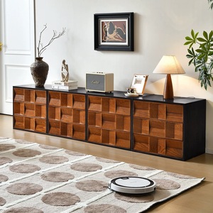 Mueble de Almacenamiento Lateral de Madera Sólida, Estilo Moderno de Mediados de Siglo, para el Hogar, Estilo Retro, para Dormitorios y Salas de Estar, Gran Capacidad - Product Image 3