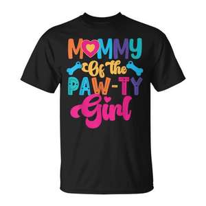 T-shirt pour fête d'anniversaire de chien Mommy Of The Paw Ty Girl, assorti pour la famille - Product Image 1