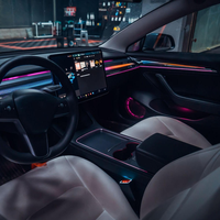 Lumière ambiante colorée RVB de voiture SJC adaptée à la Tesla modèle Y LED gravée au laser Symphony Rhythm Lights modèle 3 contrôle d'écran