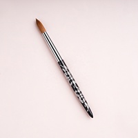 Pinceau à ongles professionnel en acrylique 100% Kolinsky, taille américaine personnalisée, manche en métal serpent, pour manucure, pinceau à ongles pur Kolinsky # 16 # 18 # 20