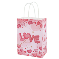 Groothandel Valentijnsdag Liefdeshart Geprint Papieren Cadeautas Roze Papieren Draagtas Bruiloft Feestdagen Cadeauverpakking Tas Op Maat Bedrukt