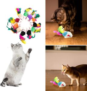 Jouets interactifs pour chats à prix d'usine, petite souris de chasse pour chat, jouets à plumes colorées, jouets à mâcher pour chiens ou chats - Product Image 6
