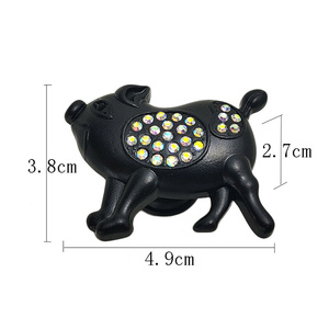 Maniglie per Mobili a Forma di Maialino in Lega di Zinco con Strass Dorati, Decorazione per Cassetti, Pomelli a Foro Singolo - Product Image 3
