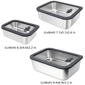 Airtight Stainless Steel Food <b>Storage</b> Soft Silicone Lid Leakproof <b>Kitchen</b> Fresh Keeping <b>Box</b> 160ml 650ml 1300ml for Home Use - Product Image 3