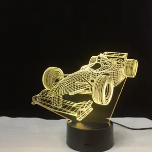 Lampu meja desain kustom Anime 3D ilusi anak kamar tidur warna-warni akrilik lampu malam