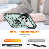 2 In1 TPU PC Shockproof 360 Rotate Metal Ring Stand Phone Case pour iPhone 17 16 15 14 13 12 11 Pro Max 8 7 6 Plus X XS XR