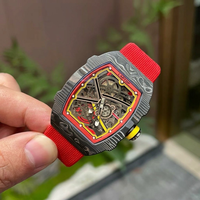 Nouvelle montre mécanique automatique tourbillon pour homme en fibre de carbone avec bracelet en nylon de 18 mm, haute qualité, luxe, style hip-hop