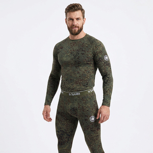 DF ESDY 1 Men Camouflage <b>Compression</b> Base Layer Set Long Sleeve Shirt Pants Breathable Spandex Thermal <b>Underwear</b> Sports Training - Product Image 2
