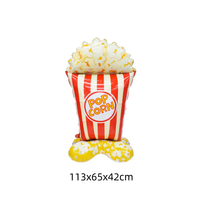 Ballon en aluminium à l'hélium 4D grand format, motif Popcorn et Fraise, éco-responsable, pour fête estivale à thème fruits et piscine