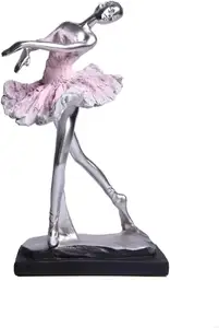 SAMINDS Ballerina ประติมากรรมเรซิ่นสาวบัลเล่ต์Art Figureเครื่องประดับตกแต่งบ้านโมเดิร์นสําหรับห้องนั่งเล่นสํานักงานชั้นวางหนังสือรับประทานอาหาร