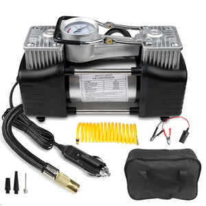 CLAUTOOL - Inflador de Neumáticos Portátil de Alta Resistencia con Motor de Cobre, Mini Compresor de Aire para Automóvil de 12 V, Doble Cilindro, Portátil, CC 12 V - Product Image 3