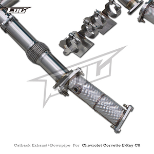 Tuyaux d'échappement Boska pour Chevrolet Corvette C8 6.2L 2019-2025, silencieux cat-back avec soupape d'origine et downpipe droit - Product Image 2