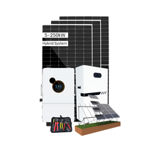 Système d'énergie solaire avec batterie 50 kWh, onduleur 15 kW, panneau solaire 24 V 3 kW 100 kW 30 kVA, kit système solaire hybride connecté au réseau 6 kW