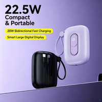 Batterie externe à charge rapide 10000 mAh, chargeur portable avec câble intégré PD QC3.0, Power Banks 10000 mAh, batterie externe