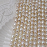 Perles de riz naturelles courtes en eau douce, perles en vrac de 4,5-6 mm pour la création de bracelets, colliers et bijoux faits main DIY