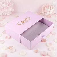 Boîte d'emballage rose de luxe avec pelliculage mat pour vêtements et chemises, boîtes personnalisées pour robes de mariée, chaussettes, boîte tiroir avec tirette en ruban