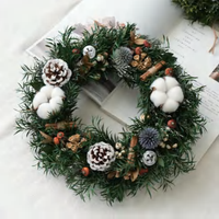 Grande couronne de vigne naturelle brune de 30 cm, faite à la main, en rotin sec, pour mariage, Noël, décoration murale de ferme
