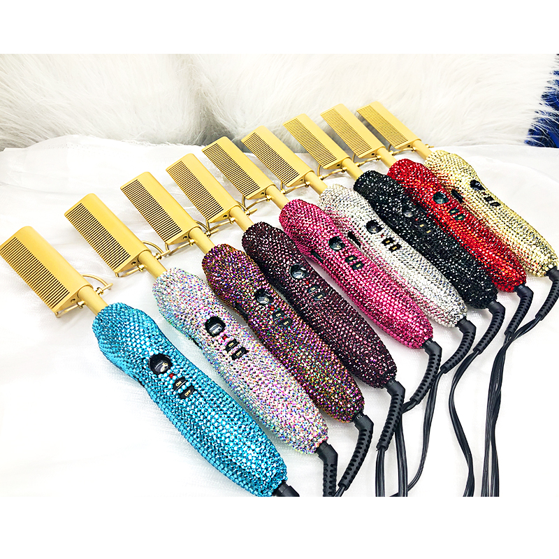 Оптовая продажа, частная торговая марка, инструменты для салона красоты, Хрустальный горячий утюжок, электрический выпрямитель для волос с пользовательским логотипом