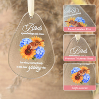 Ornement suspendu en céramique en forme de goutte d'eau personnalisé, motif floral, décoration murale pour fenêtre, citation inspirante de haute qualité pour la maison