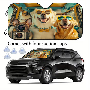 Pare-soleil de <span class=keywords><strong>voiture</strong></span> en aluminium OEM avec motif de chiens amusants, <span class=keywords><strong>protection</strong></span> UV universelle <span class=keywords><strong>pour</strong></span> pare-brise avant avec impression de chiots mignons <span class=keywords><strong>pour</strong></span> la conduite - Product Image 5