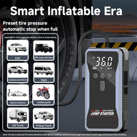 Démarreur d'urgence 3-en-1 1000A 10000mAh 12V avec compresseur d'air, lumière LED et sac EVA pour camion et moto, anti-étincelles