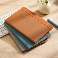 Agenda de bureau 2027 : Carnet de notes avec plan de la semaine, couverture rigide et sangle, design élégant