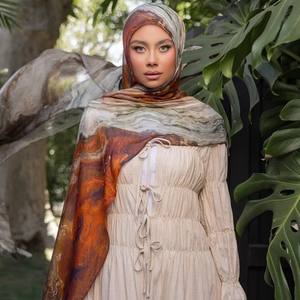 Elegant Floral Print Modal <b>Scarf</b> Ultra-Soft Hypoallergenic for Sensitive Skin for Summer Muslims New Collection Tropical Pattern - Product Image 1