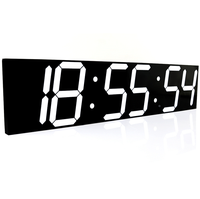 SE170016 Jam LED Digital, ukuran besar 27 inci dengan Stopwatch alarm waktu hitung mundur dan suhu