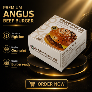 Caja de Cartón para Hamburguesas con Impresión Personalizada, Empaque de Papel Kraft para Alimentos, Exhibición Minorista para Hamburguesas y Sándwiches - Product Image 6