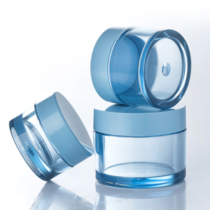 Empty Clear Blue PETG Plastic Packages 10Ml To 500Ml Skincare Lotion Body Butter Lip Scrub Face Cream Containers Cosmetic Jar