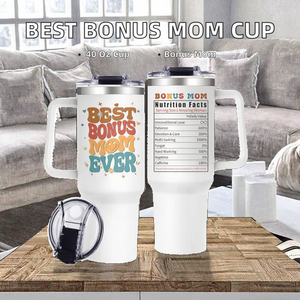 Vaso Térmico de Acero Inoxidable de 40 oz con Tapa y Pajita - El Mejor Regalo para 'La Mejor Mamá del Mundo' para Hijas/Hijos, Cumpleaños, Día de la <span class=keywords><strong>Madre</strong></span> - Product Image 3