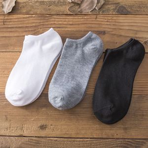 Solid Color Breathable Ankle <b>Socks</b> Unisex Casual Invisible <b>Socks</b> Random White Gray <b>Black</b> - Product Image 3