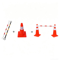 Connecteur de cône de signalisation extensible et flexible en PVC, 1 m, réflecteur prismatique haute intensité, protection IP68, sans alimentation électrique