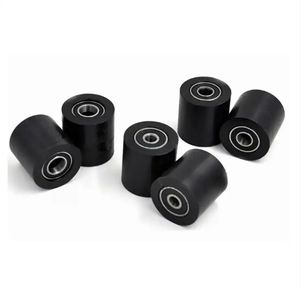 Roda Bantalan Berlapis Poliuretan PU Roda Karet Baru Roda Pemandu Katrol untuk Sabuk Konveyor Ritel Mesin Dayung Roda Tekan - Product Image 2
