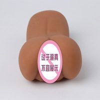 Jouet sexuel masculin de style occidental à tête unique et double cavité, moulé inversé ; Masturbateur réaliste en forme de fesses avec ouverture vaginale