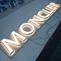 Recommander un panneau LED personnalisé en acrylique blanc avec lettres éclairées par rétroéclairage pour vitrine