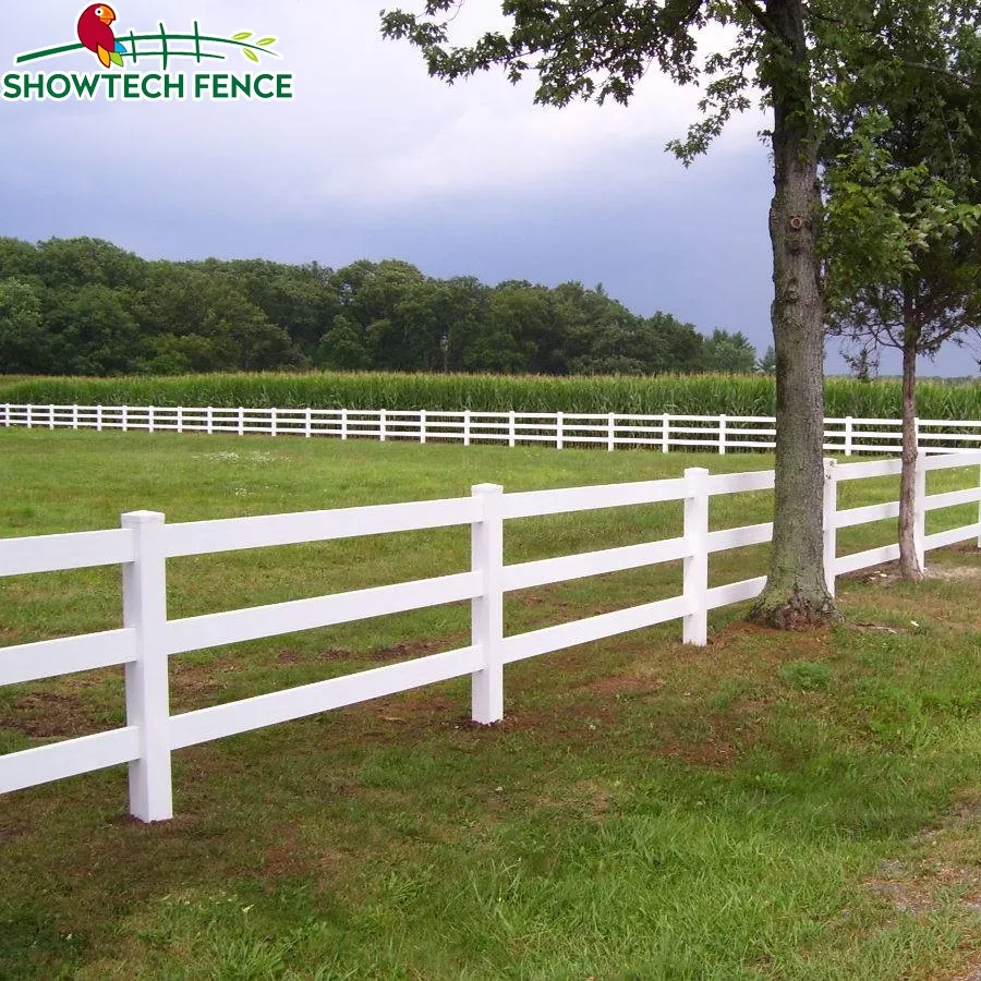 Cattle vinil 3 rails pvc 3 trilho paddock fazenda pastilha postagem ranch branco