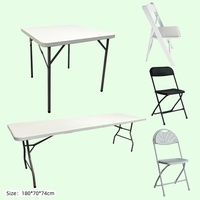 Ensemble de table et chaises pliantes en bois massif pour salon, idéal pour événements extérieurs, console moderne, table à manger moderne