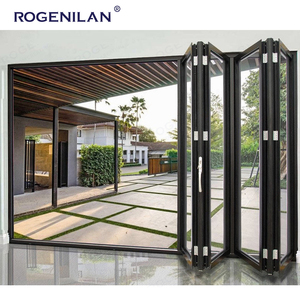 Rosenilan telaio in alluminio soffietto Bi-<span class=keywords><strong>Porte</strong></span> a soffietto cavo in vetro a bassa emissività balcone esterno Veranda <span class=keywords><strong>Porte</strong></span> Vitre flessibile - Product Image 2