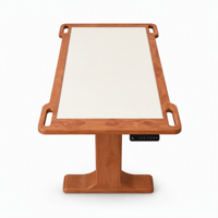 Table à manger électrique réglable en hauteur, adaptée aux personnes âgées, en bois massif, avec poignée d'assistance, stable, pour maison de retraite
