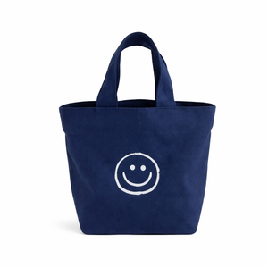 Bolsa de Lona con Diseño de Cara Sonriente, Tamaño Mediano, Asa Superior, Bolsa de Compras para Uso Diario, Opciones Multicolores - Product Image 4
