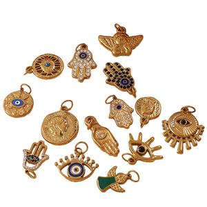 Amulettes Guardian Fortune 18K PVD plaqué or en acier inoxydable pour la fabrication de bijoux à bricoler soi-même breloques pour cadeaux d'enfants Protection Chance - Product Image 1