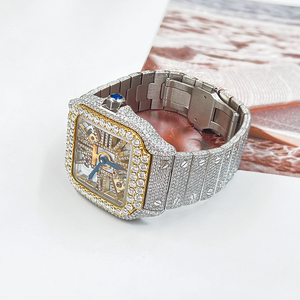 Reloj de hombre personalizado con esqueleto hueco y diamantes de moissanita, estilo hip-hop deportivo, pasa la prueba del diamante. - Product Image 3