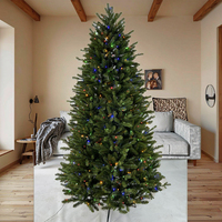 Sapin de Noël artificiel pré-éclairé de haute qualité avec lumières LED, design personnalisé, branches en PE et PVC mélangées pour les fêtes