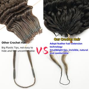 FH светлые цвета #27 #613 перо вязание крючком человеческие волосы плетение волосы Remy наращивание окрашенные человеческие волосы пучок без утка - Product Image 5