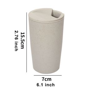 Vaso de Viaje de Paja de Trigo de 550 ml, Taza de Café Reutilizable con Tapa Hermética, Taza Fría Portátil, Ecológica, para Promociones - Product Image 4