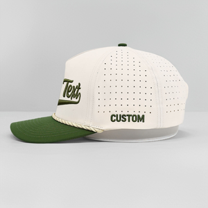 Casquette de golf et de camionneur unisexe à 5 panneaux, à visière plate, avec logo brodé personnalisé, sangle laser, perforations laser, séchage rapide et imperméable - Product Image 4