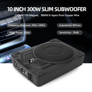 Subwoofer de carro com potência de personalização 300w, subwoofer de baixo forte para carro, assento inferior de 10 polegadas